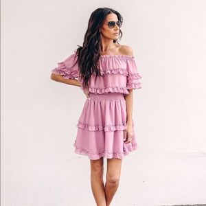 Ballet Slippers Off The Shoulder Dress
